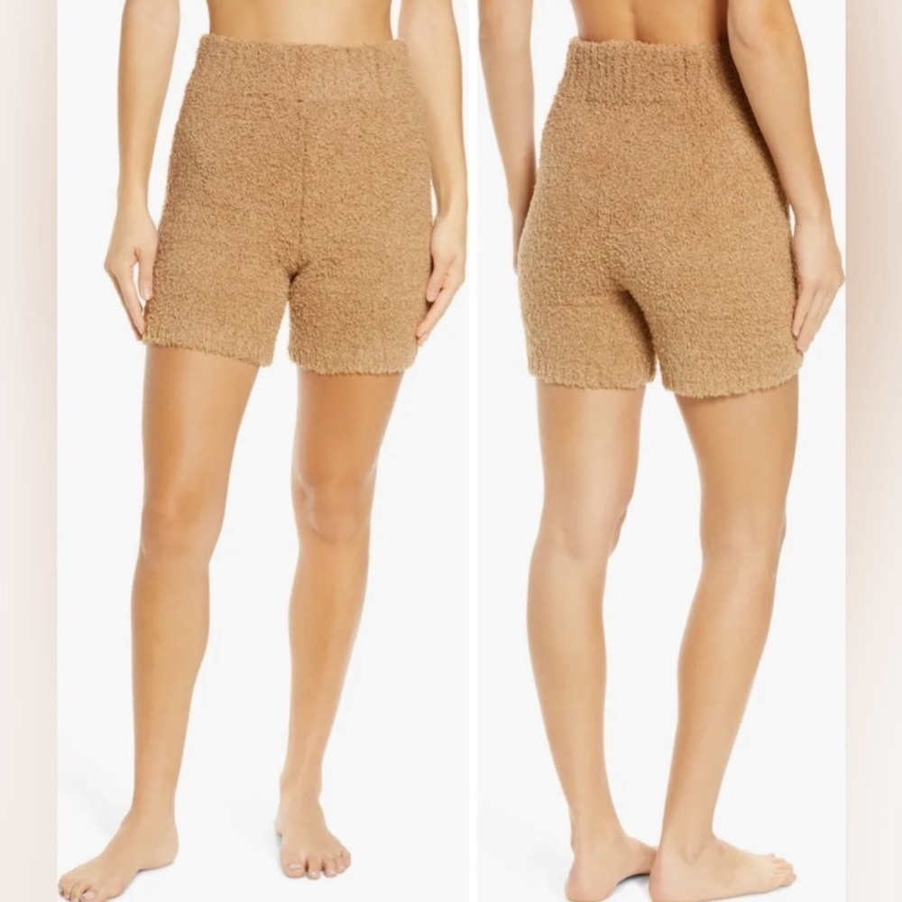 SKIMS Cozy Knit Camel Shorts Sz S/M #F